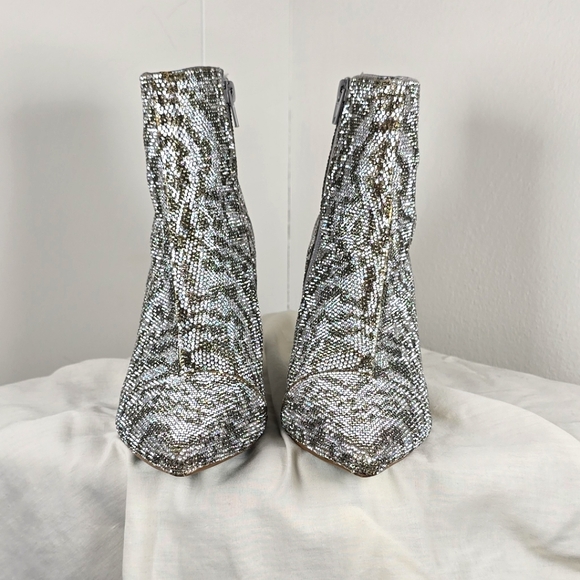 Betsey Johnson Cady 8 Rhinestone Zebra Cheetah Boots - Picture 14 of 16